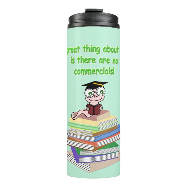 Book Worm Thermal Tumbler (Front)