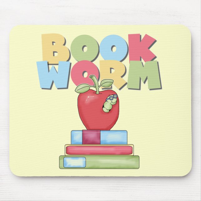 Book Worm Tshirts and Gifts Mouse Pad (Front)