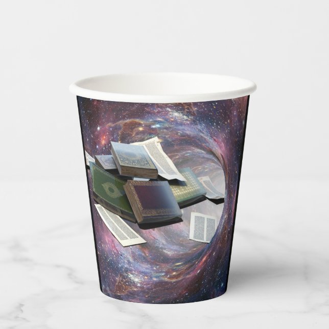 Book Wormhole Paper Cups (Front)