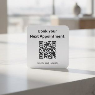 Book Your Next Appointment QR Code  Square Sticker