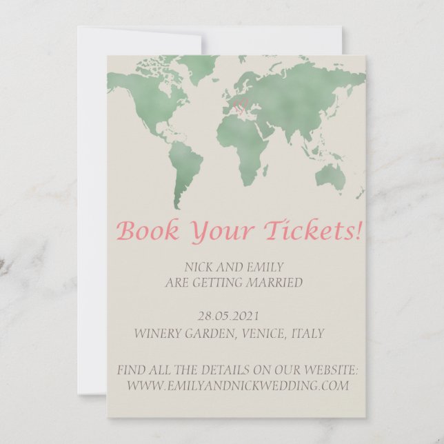 Book your tickets its time for a wedding invitation (Front)