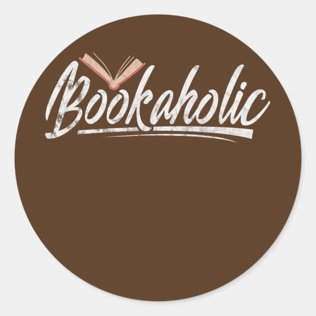 Bookaholic Reading Bookworm Reader Book Lovers Classic Round Sticker (Front)