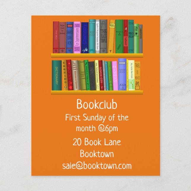 Bookclub group book session flyer (Front)