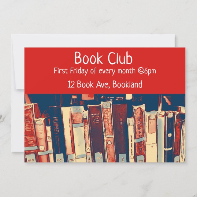Bookclub group book session invitation (Front)