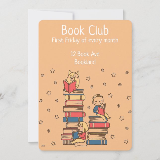 Bookclub group book session invitation (Front)