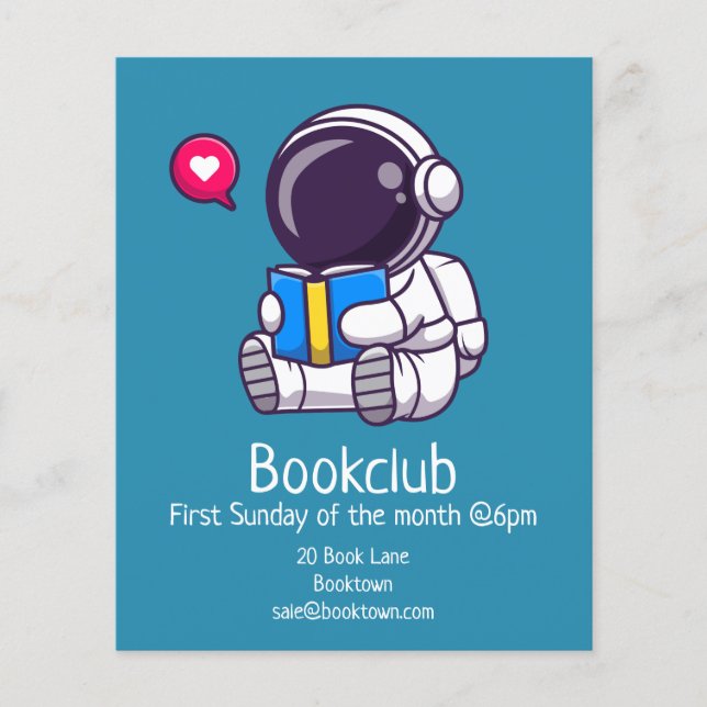 Bookclub reading astronaut book session flyer (Front)
