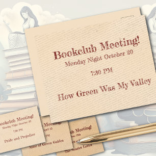 Bookclub Reminder Postcard