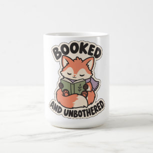 Booked and Unbothered Cosy Reading Fox Coffee Mug