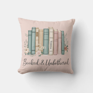 Booked and Unbothered Cozy Reading Nook Book Lover Cushion