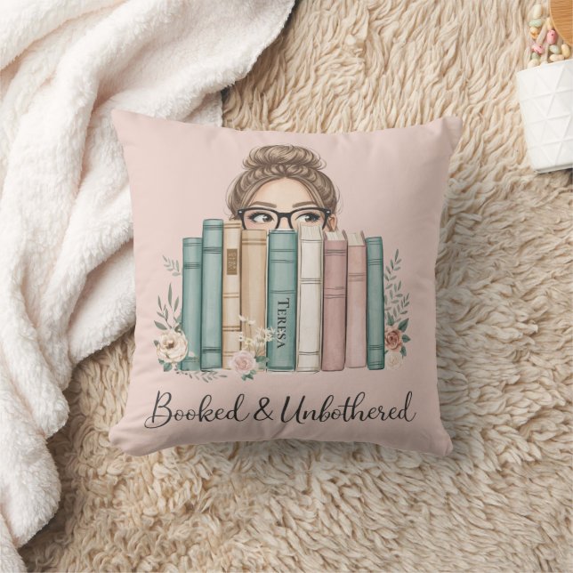 Booked and Unbothered Cozy Reading Nook Book Lover Cushion (Blanket)