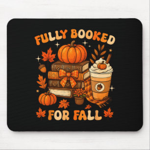 Booked for Fall Books Pumpkin Autumn Thanksgiving Mouse Pad