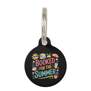 Booked for the Summer Funny Book Reader Beach Pet Tag