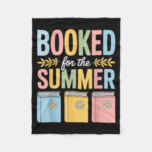 Booked For The Summer Reading Literary Quote Book Fleece Blanket