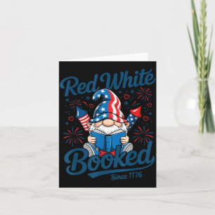 Booked Red White Firework Patriotic American Card