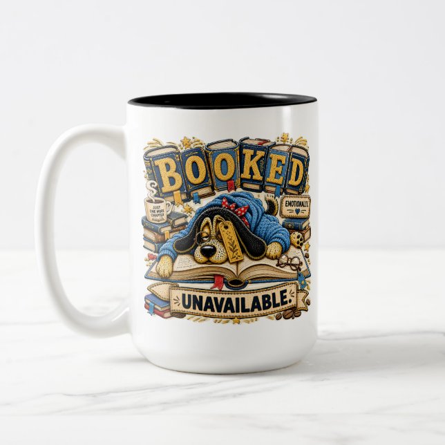 Booked Unavailable Personalised Funny Two-Tone Coffee Mug (Left)