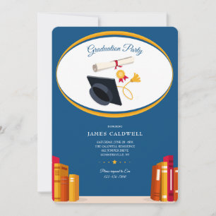 Bookends Graduation Party Invitation