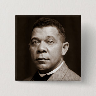 Booker T Washington, African American Civil Rights 15 Cm Square Badge