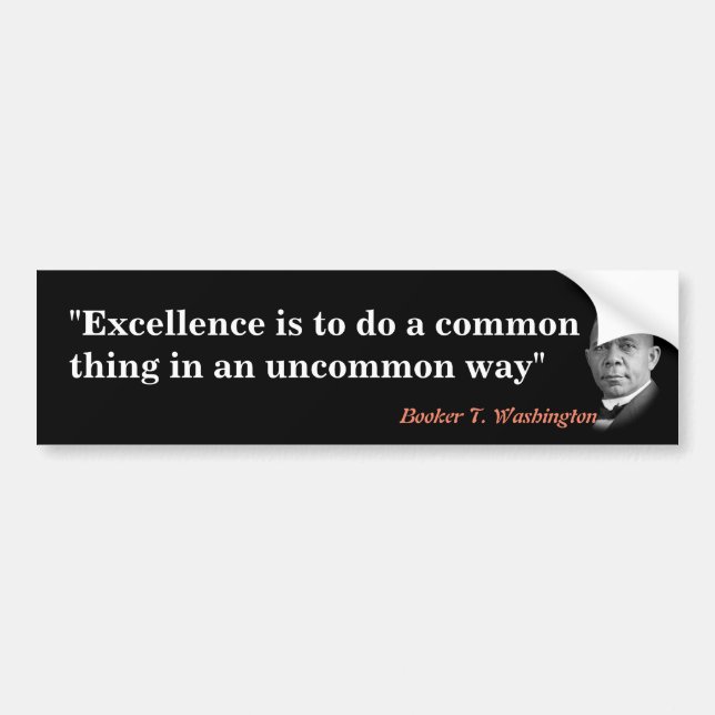 Booker T. Washington Quote On Excellence Bumper Sticker (Front)