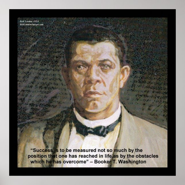 Booker T Washington & Success Quote Poster (Front)