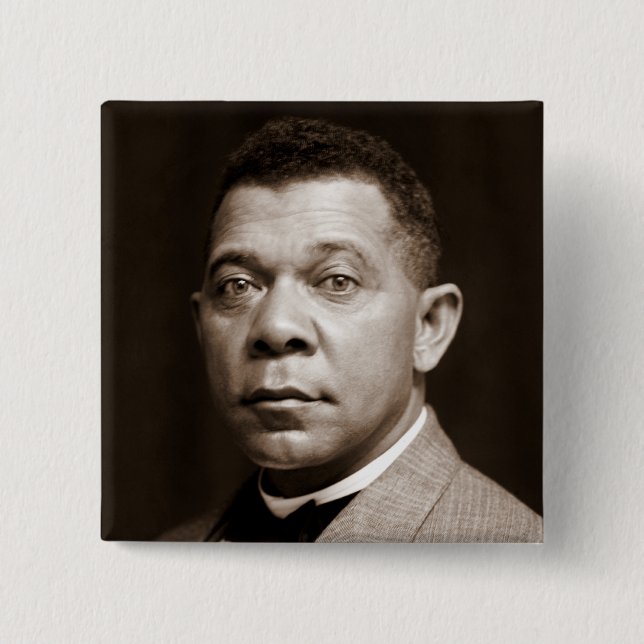 Booker Washington: African American Educator 15 Cm Square Badge (Front)