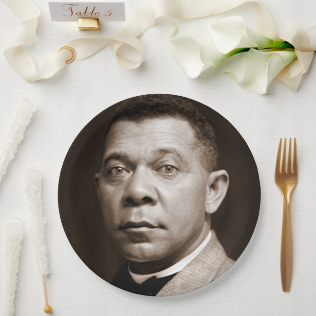 Booker Washington: African American Educator Paper Plate (Wedding)