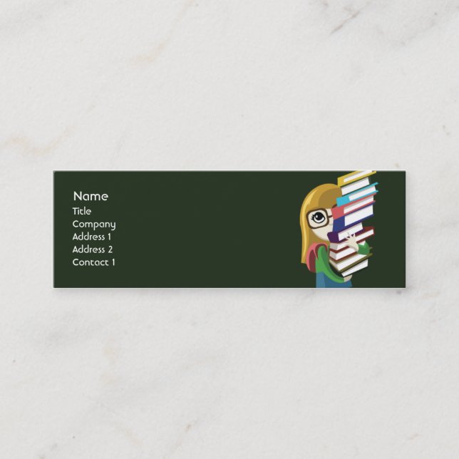 Bookgirl - Skinny Mini Business Card (Front)