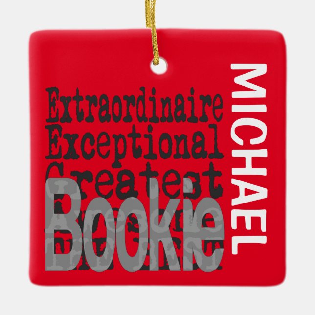 Bookie Extraordinaire CUSTOM Ceramic Ornament (Front)