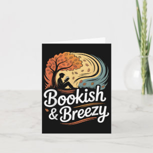 Bookish And Breezy Girl Reading In Autumn Bookworm Card