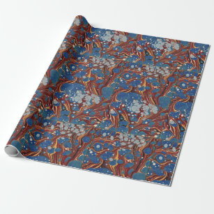 Bookish Antiquarian Marbled Wrapping Paper