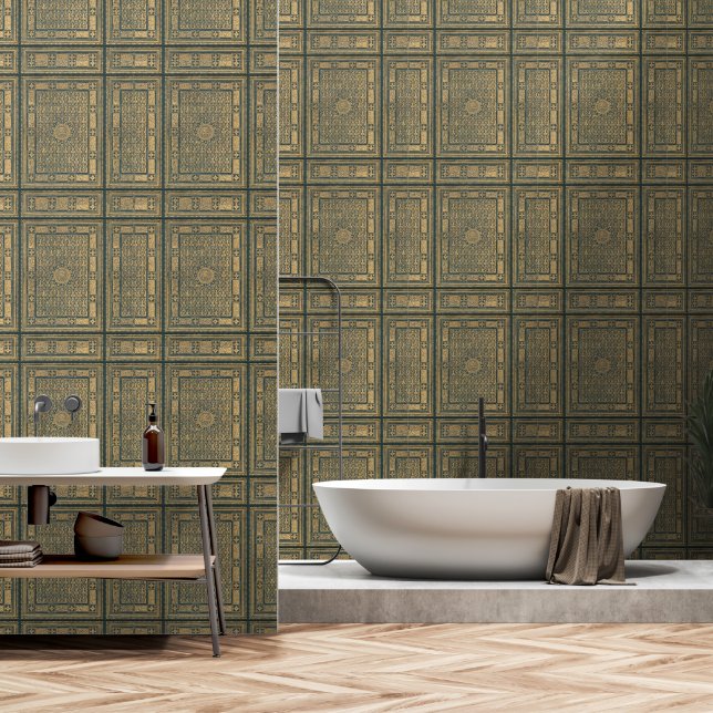 Bookish Antique Fleur-de-Lis Wallpaper (Bathroom)