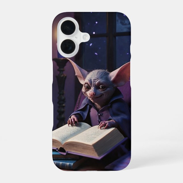 Bookish Bat iPhone 16 Case (Back)