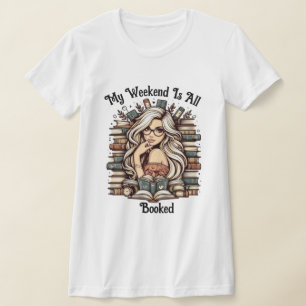 Bookish Bliss: Girl Amidst Books T-Shirt