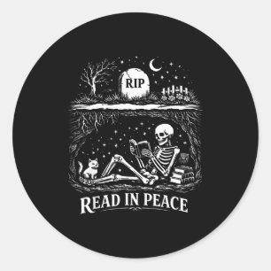 Bookish book lover funny reading banned books nerd classic round sticker