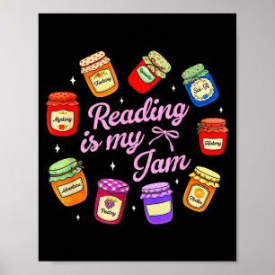 Bookish book lover librarian reader reading is jam poster