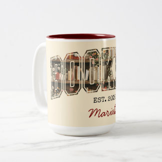 Bookish Bookshelf Est. 20XX Two-Tone Coffee Mug