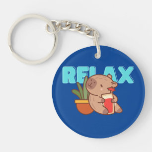 Bookish Capybara Fob Key Ring