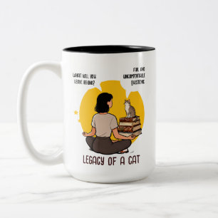 Bookish Cat Lover Intellectual Humour Quote Art Two-Tone Coffee Mug