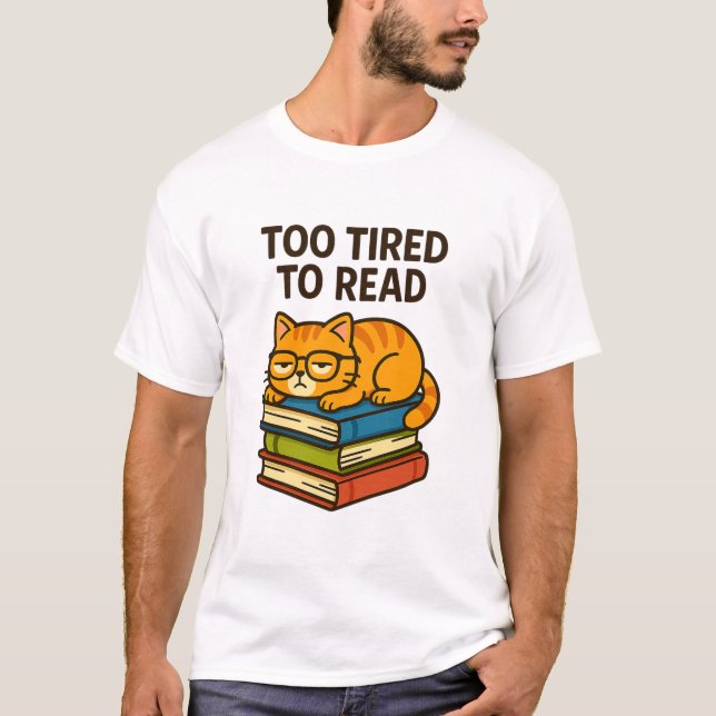 Bookish Cat T-Shirt – Perfect for Cat & Book Lover (Front)