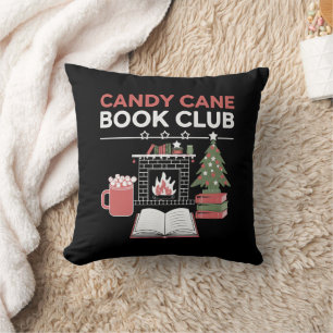 Bookish Christmas Candy Cane Book Club Bookish Cushion