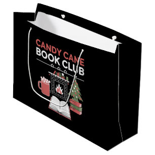 Bookish Christmas Candy Cane Book Club Bookish  Large Gift Bag