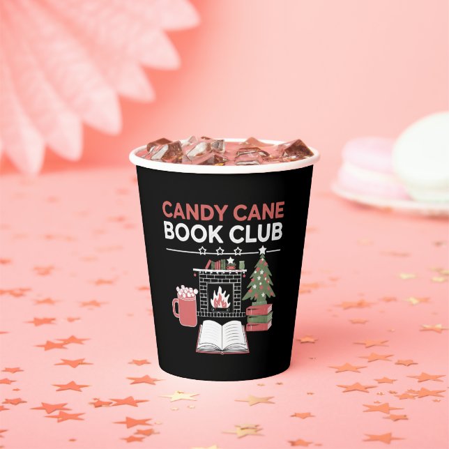 Bookish Christmas Candy Cane Book Club Bookish  Paper Cups (Insitu)