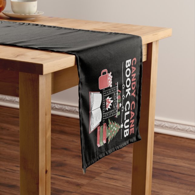 Bookish Christmas Candy Cane Book Club Bookish  Short Table Runner (In Situ)