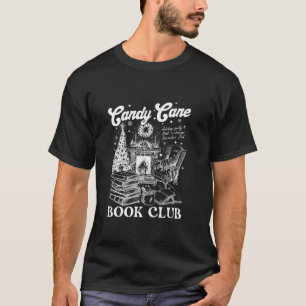 Bookish Christmas Candy Cane Book Club librarian W T-Shirt