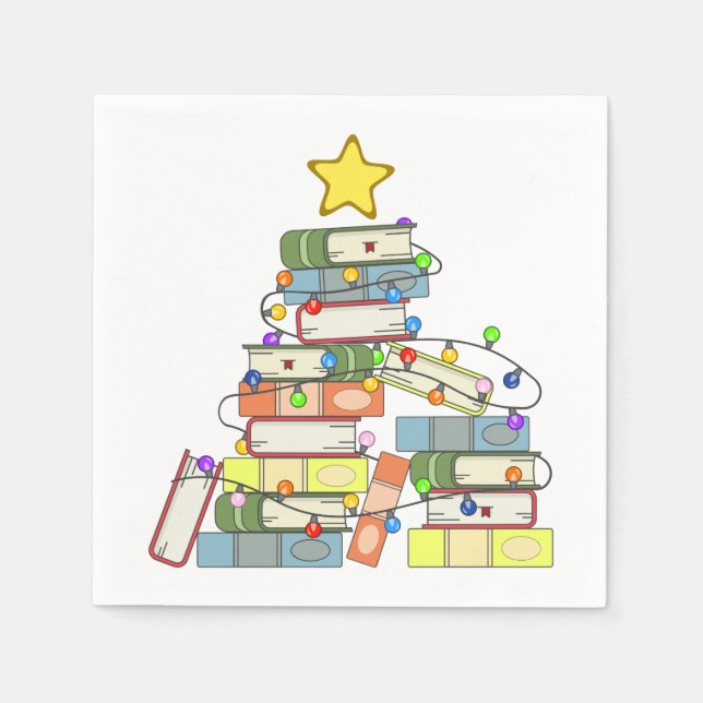 Bookish Christmas Tree I Napkin (Front)