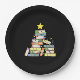 Bookish Christmas Tree I Paper Plate