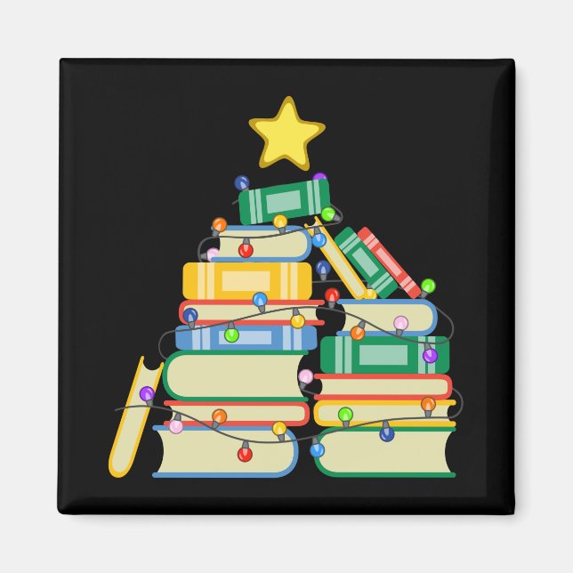 Bookish Christmas Tree II Magnet (Front)