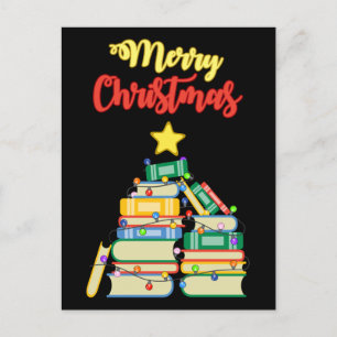 Bookish Christmas Tree II Postcard