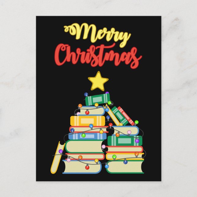 Bookish Christmas Tree II Postcard (Front)