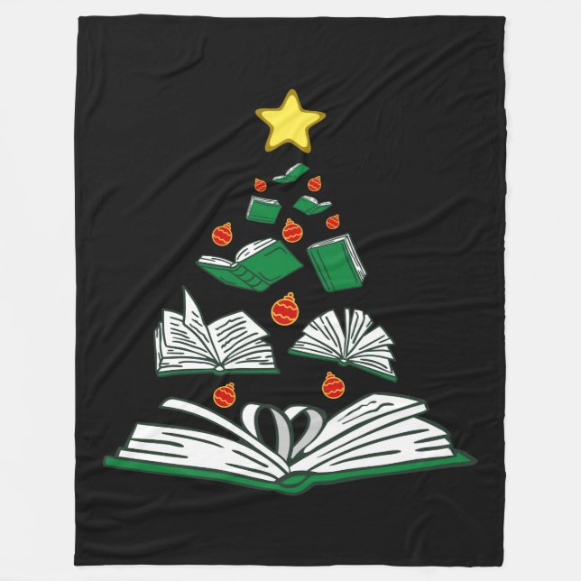 Bookish Christmas Tree III Fleece Blanket (Front)