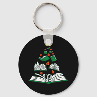 Bookish Christmas Tree III Key Ring